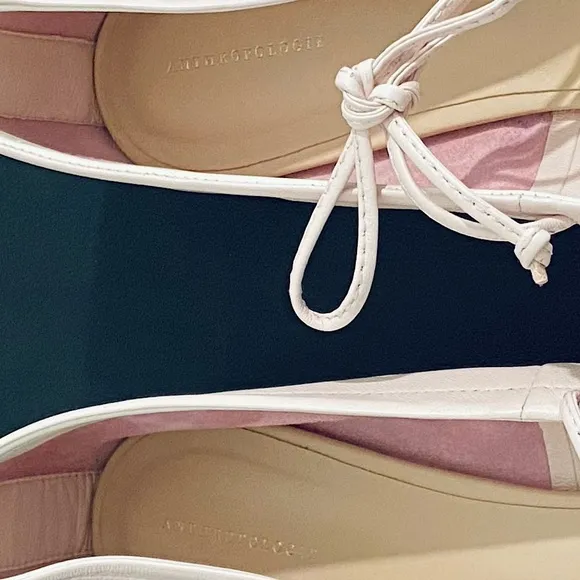 Anthropologie Maryjane Tie Ballet Flats Feminine Romantic Soft Girl Like New