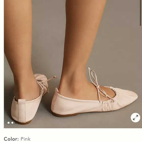 Anthropologie Maryjane Tie Ballet Flats Feminine Romantic Soft Girl Like New
