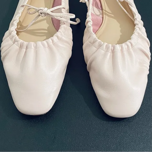 Anthropologie Maryjane Tie Ballet Flats Feminine Romantic Soft Girl Like New