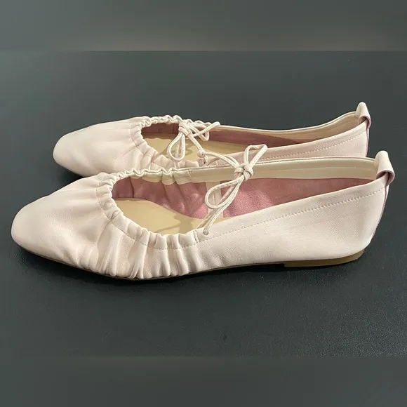 Anthropologie Maryjane Tie Ballet Flats Feminine Romantic Soft Girl Like New