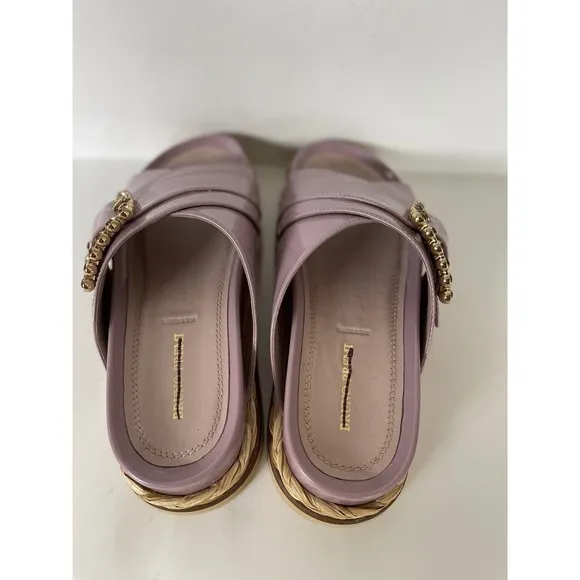 Anthropologie Sandals Bruno Premi Cross Strap Platform Buckle Lilac EU 39/US 8