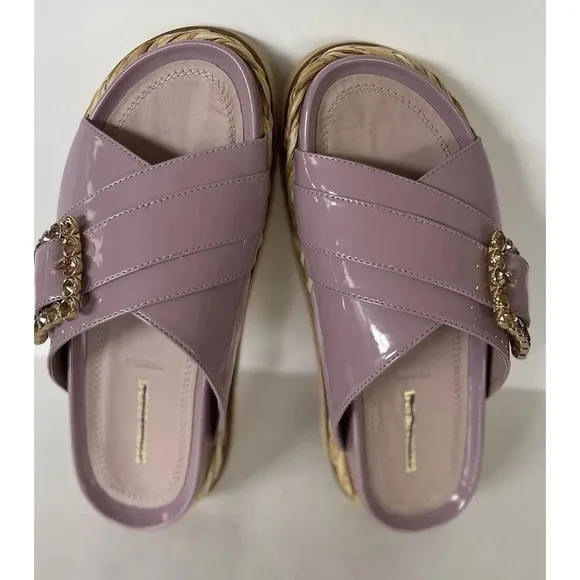 Anthropologie Sandals Bruno Premi Cross Strap Platform Buckle Lilac EU 39/US 8