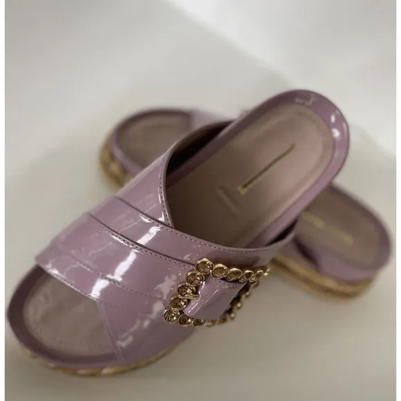 Anthropologie Sandals Bruno Premi Cross Strap Platform Buckle Lilac EU 39/US 8