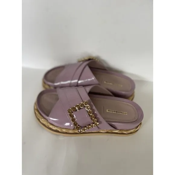 Anthropologie Sandals Bruno Premi Cross Strap Platform Buckle Lilac EU 39/US 8