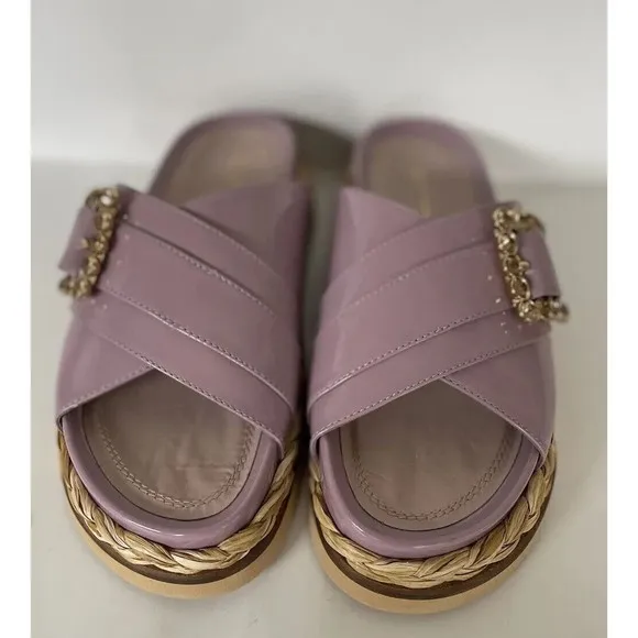 Anthropologie Sandals Bruno Premi Cross Strap Platform Buckle Lilac EU 39/US 8