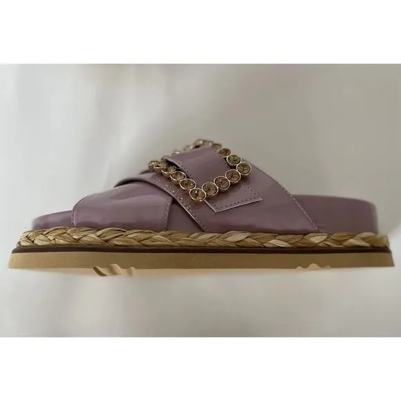 Anthropologie Sandals Bruno Premi Cross Strap Platform Buckle Lilac EU 39/US 8