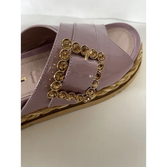 Anthropologie Sandals Bruno Premi Cross Strap Platform Buckle Lilac EU 39/US 8