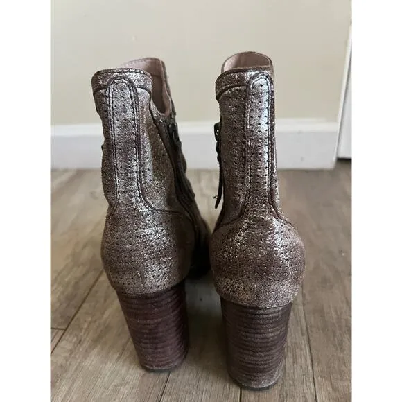 Anthropologie Seychelles Around the World Boots Women's Shoes Pewter 7 Metallic