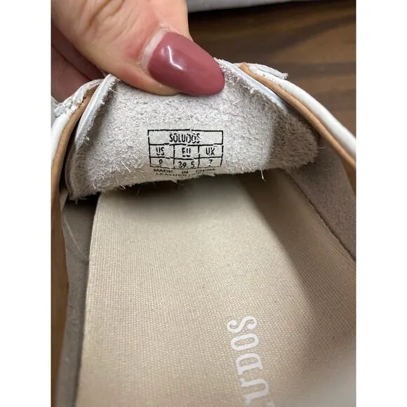 Anthropologie Soludos Women's Ibiza Platform Sneakers 9 Leather Quiet Luxury
