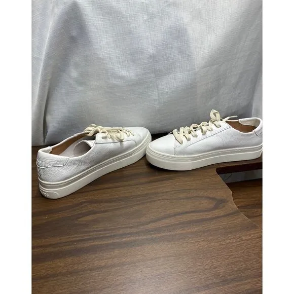 Anthropologie Soludos Women's Ibiza Platform Sneakers 9 Leather Quiet Luxury