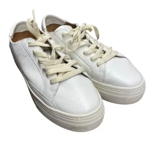 Anthropologie Soludos Women's Ibiza Platform Sneakers 9 Leather Quiet Luxury