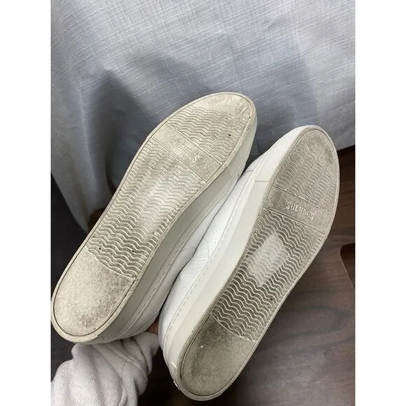 Anthropologie Soludos Women's Ibiza Platform Sneakers 9 Leather Quiet Luxury