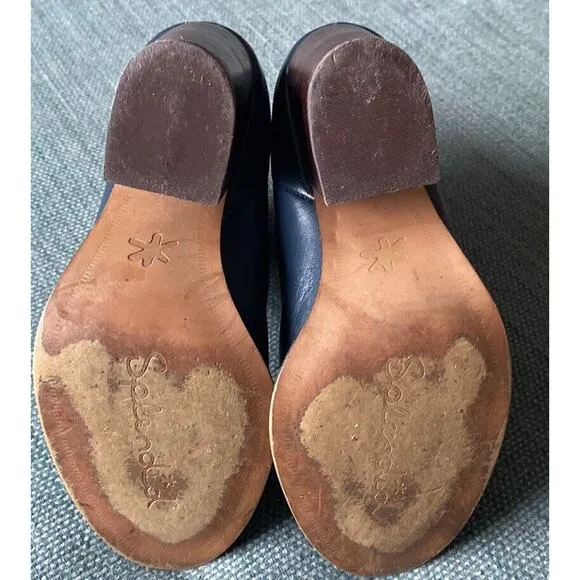 Anthropologie Splendid Magnolia Chelsea Ankle Boots $178 Blue With Brown Heel 6