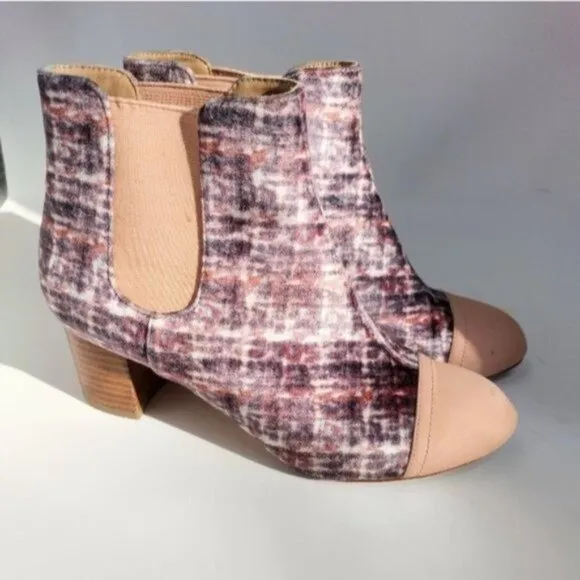 Anthropologie Velvet Chelsea Ankle Boots sz 8