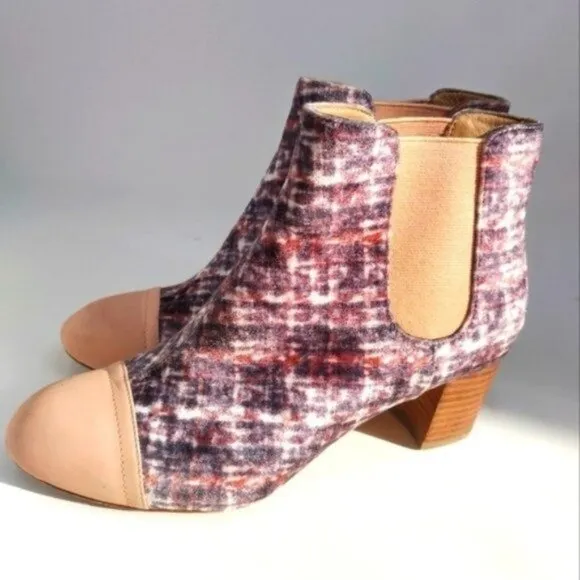 Anthropologie Velvet Chelsea Ankle Boots sz 8