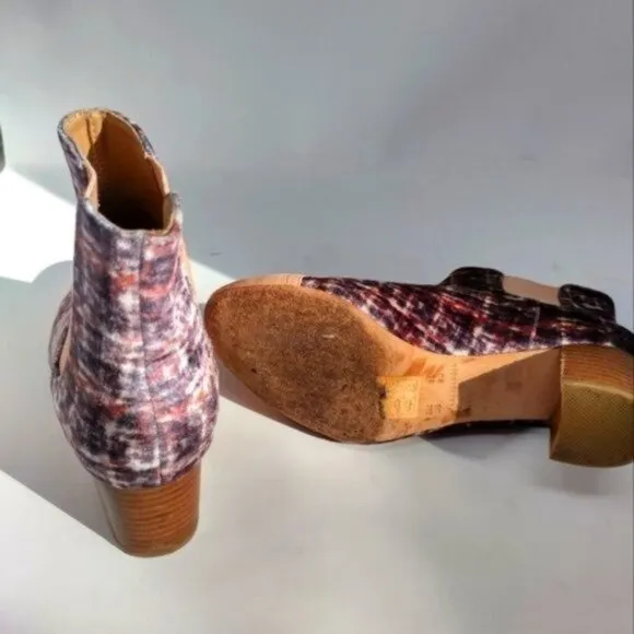 Anthropologie Velvet Chelsea Ankle Boots sz 8