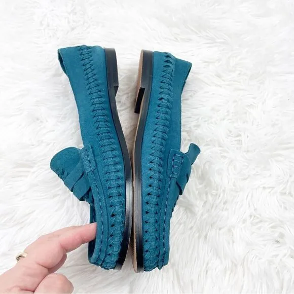 Anthropologie Pilcro Woven Slip On Leather Loafers
