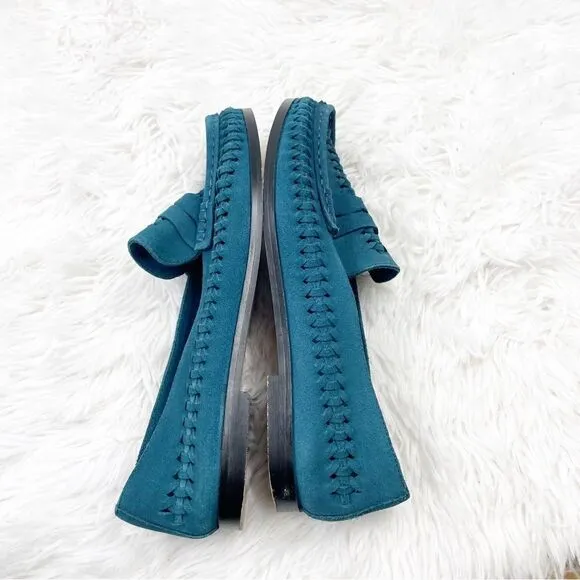 Anthropologie Pilcro Woven Slip On Leather Loafers