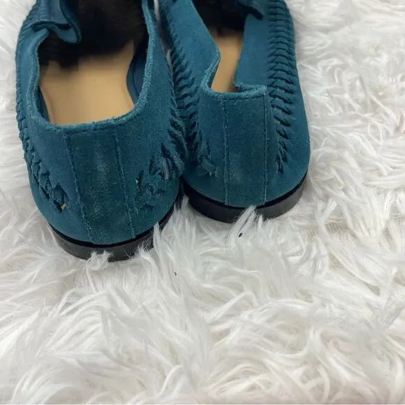 Anthropologie Pilcro Woven Slip On Leather Loafers