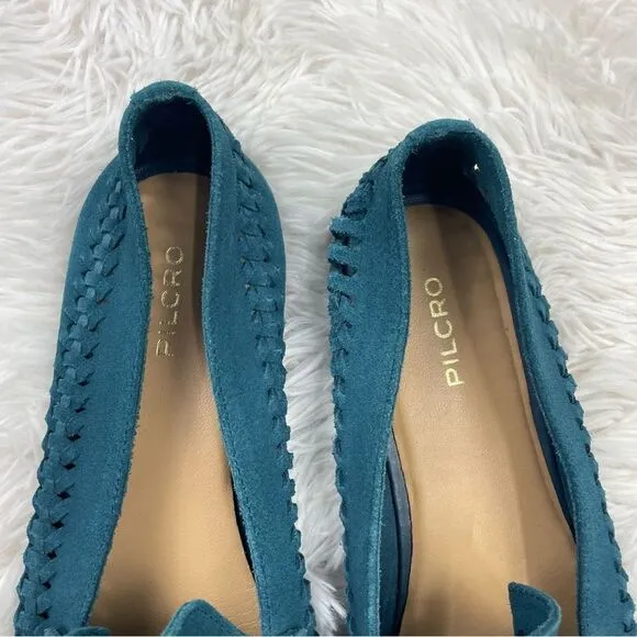 Anthropologie Pilcro Woven Slip On Leather Loafers