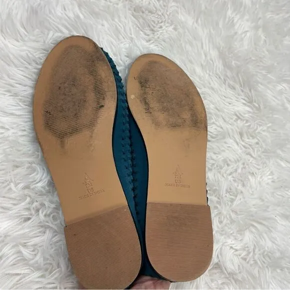 Anthropologie Pilcro Woven Slip On Leather Loafers
