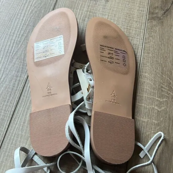 Anthropologie x Pilcro Leather Tie Up Sandals US 8