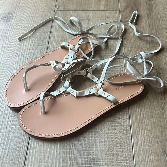 Anthropologie x Pilcro Leather Tie Up Sandals US 8