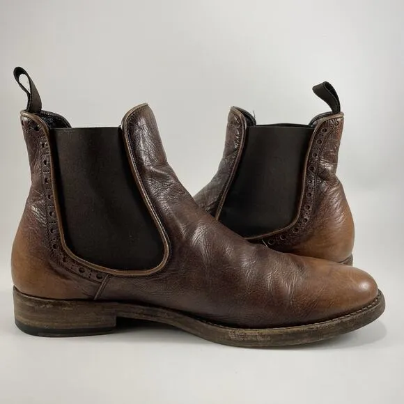 Antonio Maurizi Chelsea Boots Brown Italian Ombré Leather Mens Size 42 US Size 9