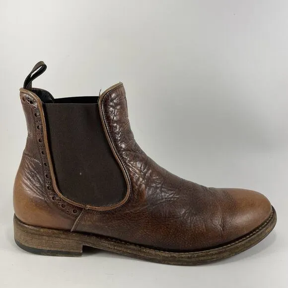 Antonio Maurizi Chelsea Boots Brown Italian Ombré Leather Mens Size 42 US Size 9