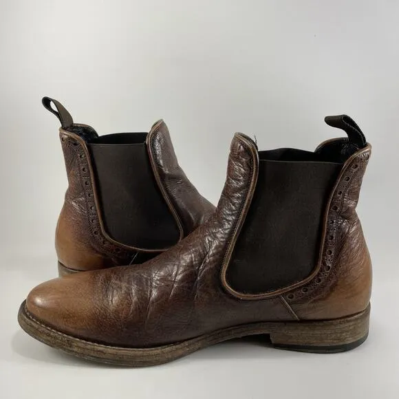 Antonio Maurizi Chelsea Boots Brown Italian Ombré Leather Mens Size 42 US Size 9