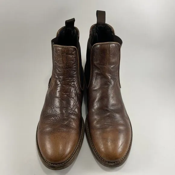 Antonio Maurizi Chelsea Boots Brown Italian Ombré Leather Mens Size 42 US Size 9