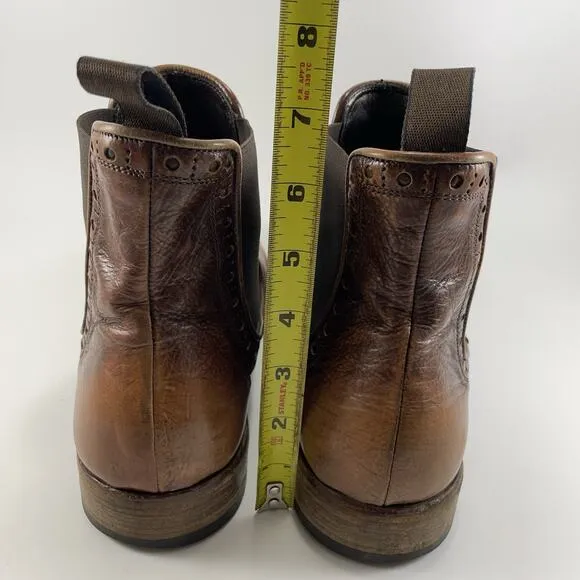 Antonio Maurizi Chelsea Boots Brown Italian Ombré Leather Mens Size 42 US Size 9