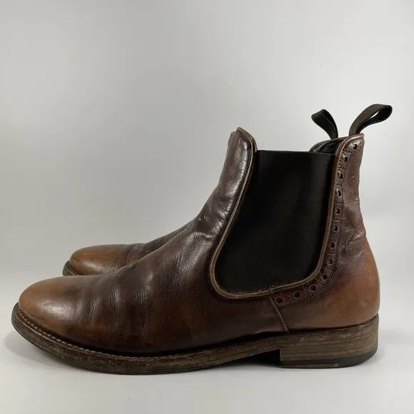 Antonio Maurizi Chelsea Boots Brown Italian Ombré Leather Mens Size 42 US Size 9