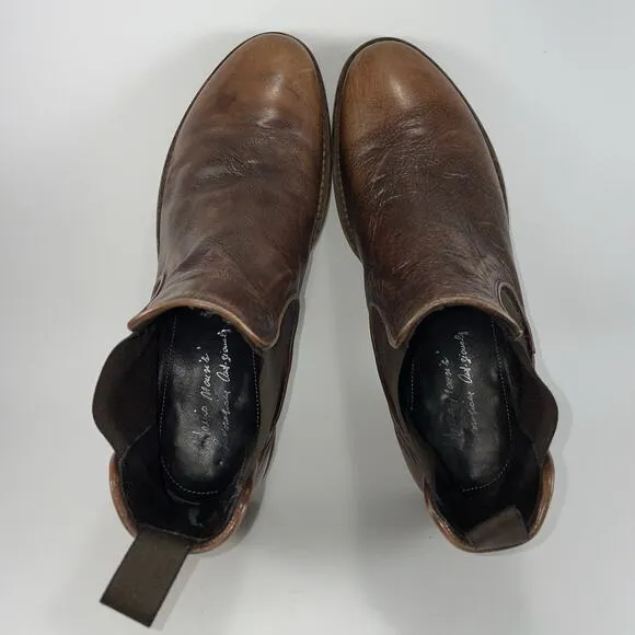 Antonio Maurizi Chelsea Boots Brown Italian Ombré Leather Mens Size 42 US Size 9