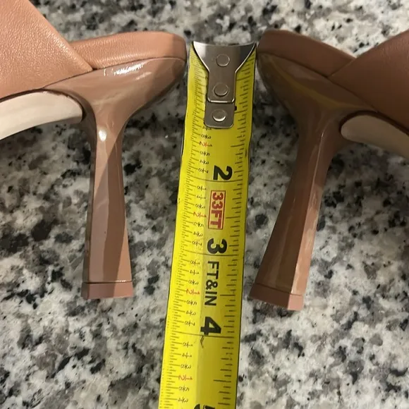 Antonio Melani Bynx Leather Heeled Dress Sandals in Tazia Tan marbled Heel Sz 7