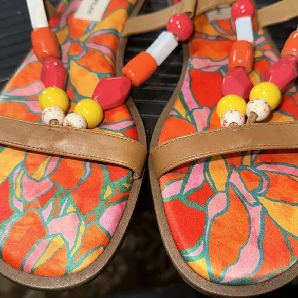 Antonio Melani | Loola Beaded Leather Ankle Wrap Flat Sandals