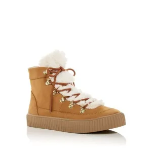 AQUA Womens Brown Comfort Fechado Round Toe Platform Leather Athletic Sneakers 7