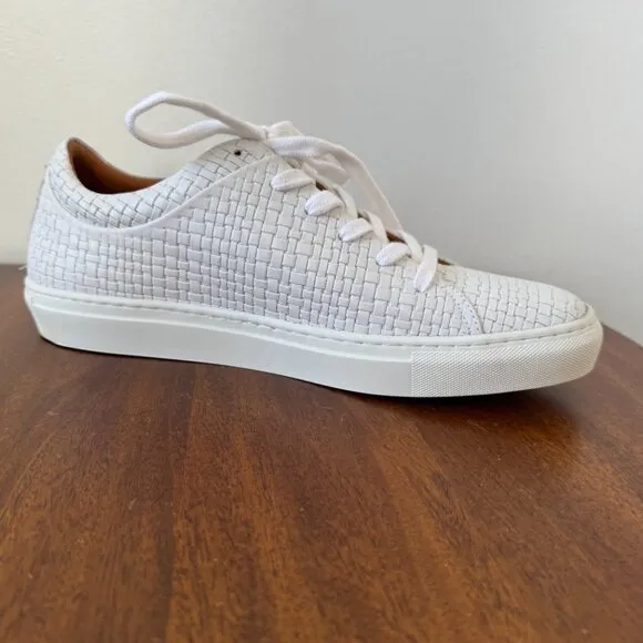 Aquatalia Alaric Embossed Leather Low-Top Sneakers