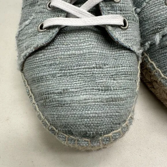 Aquatalia Flyn Canvas Platform Espadrille Sneakers Denim Tweed DD304 11