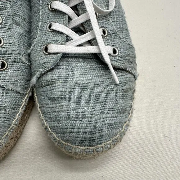 Aquatalia Flyn Canvas Platform Espadrille Sneakers Denim Tweed DD304 11