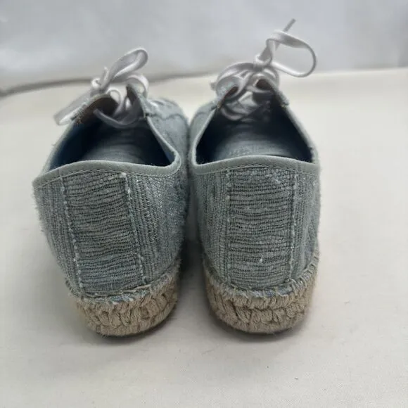 Aquatalia Flyn Canvas Platform Espadrille Sneakers Denim Tweed DD304 11