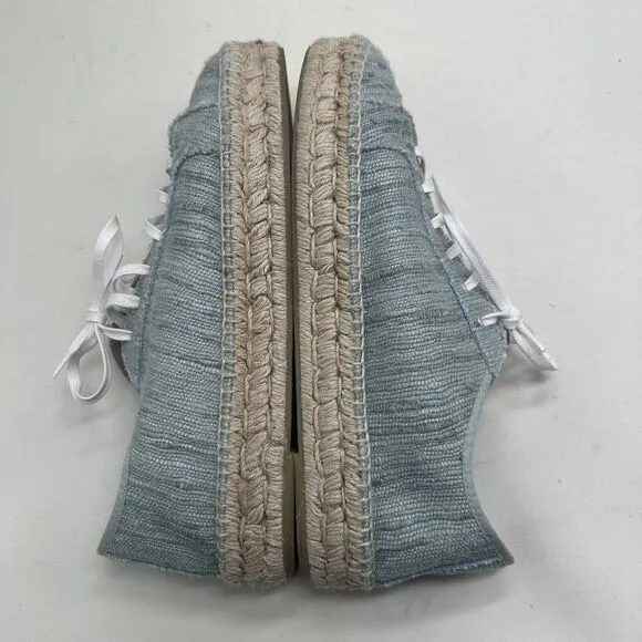 Aquatalia Flyn Canvas Platform Espadrille Sneakers Denim Tweed DD304 11