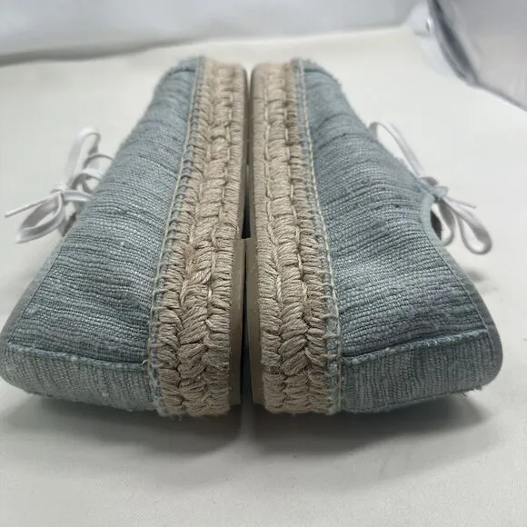 Aquatalia Flyn Canvas Platform Espadrille Sneakers Denim Tweed DD304 11