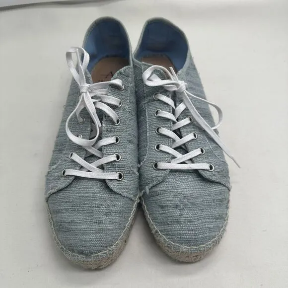 Aquatalia Flyn Canvas Platform Espadrille Sneakers Denim Tweed DD304 11