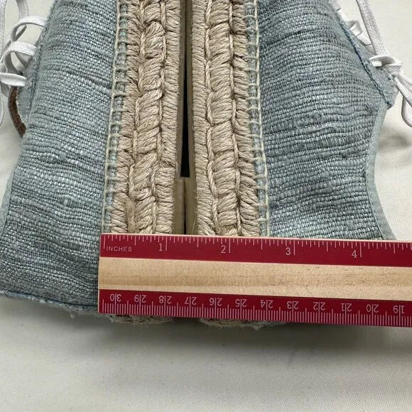 Aquatalia Flyn Canvas Platform Espadrille Sneakers Denim Tweed DD304 11