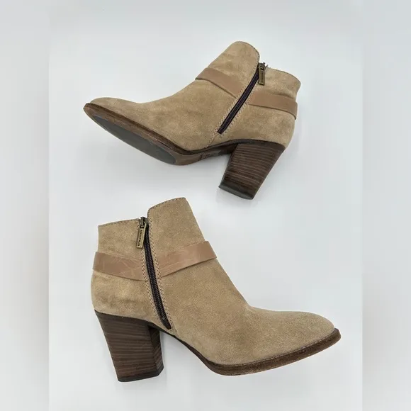 Aquatalia Liana Suede Leather Boots - Women's size 9 Tan Chelsea ankle boots