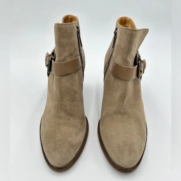 Aquatalia Liana Suede Leather Boots - Women's size 9 Tan Chelsea ankle boots