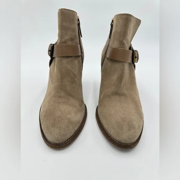 Aquatalia Liana Suede Leather Boots - Women's size 9 Tan Chelsea ankle boots