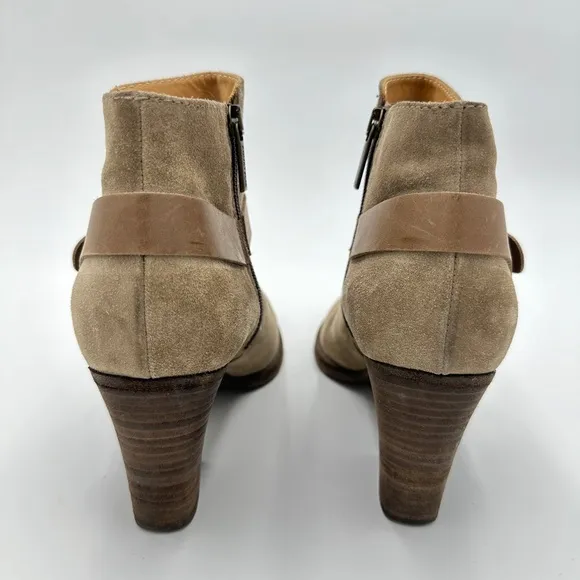 Aquatalia Liana Suede Leather Boots - Women's size 9 Tan Chelsea ankle boots