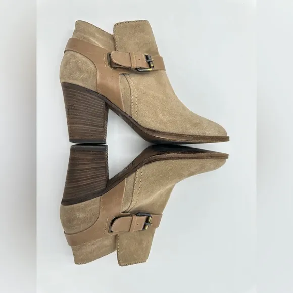 Aquatalia Liana Suede Leather Boots - Women's size 9 Tan Chelsea ankle boots